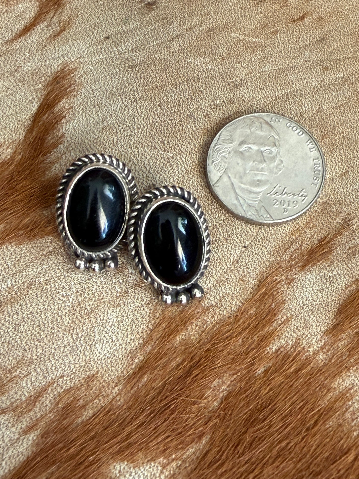 Tres Black Onyx Studs