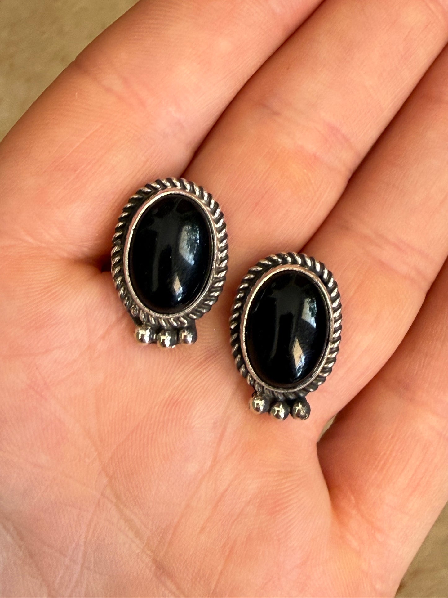 Tres Black Onyx Studs